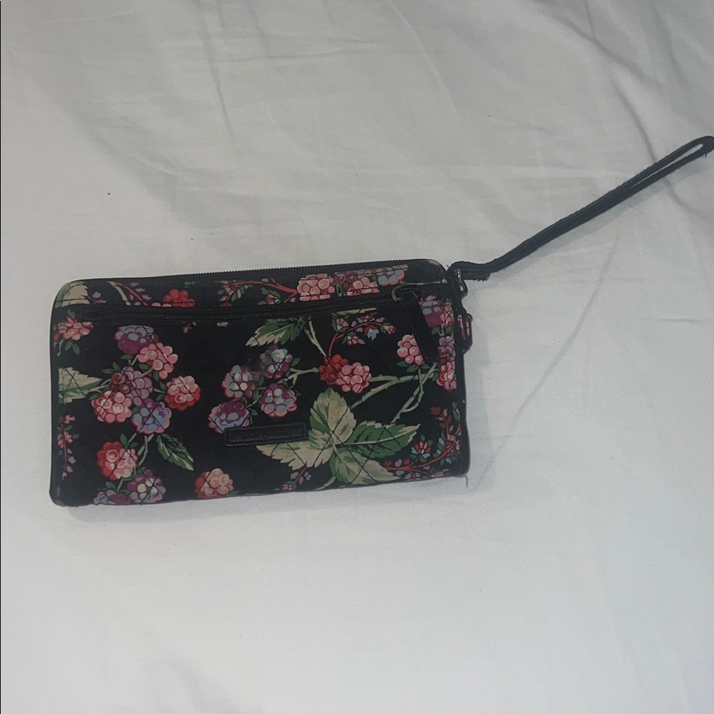 Vera Bradley Black Floral Wristlet